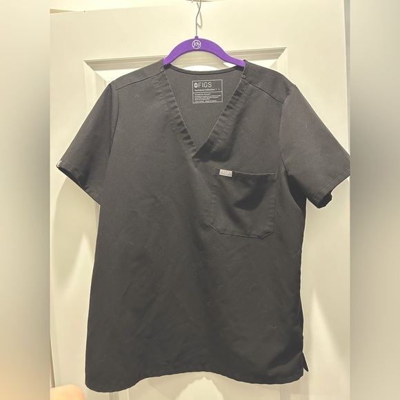 Figs Catarina One-Pocket Scrub Top- Black (L) - Picture 4 of 5